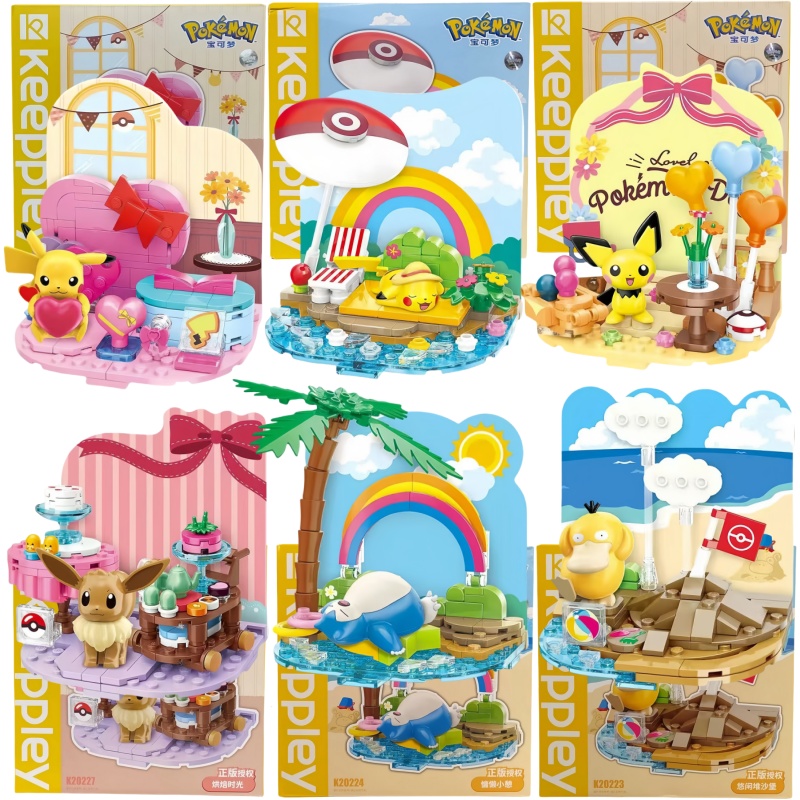 Model Kit Quick Pokemon - Mainan Blok Bangunan Tema Pesta Pantai