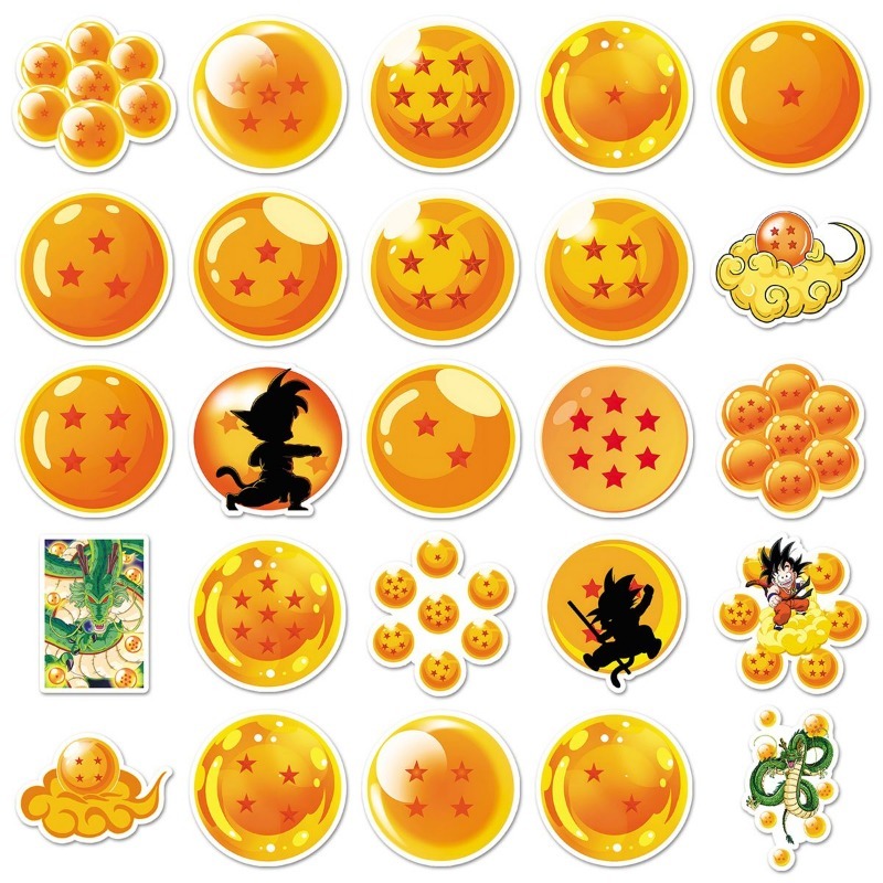 Model Kit Dragon Ball - 50 Buah Stiker PVC Dragon Ball
