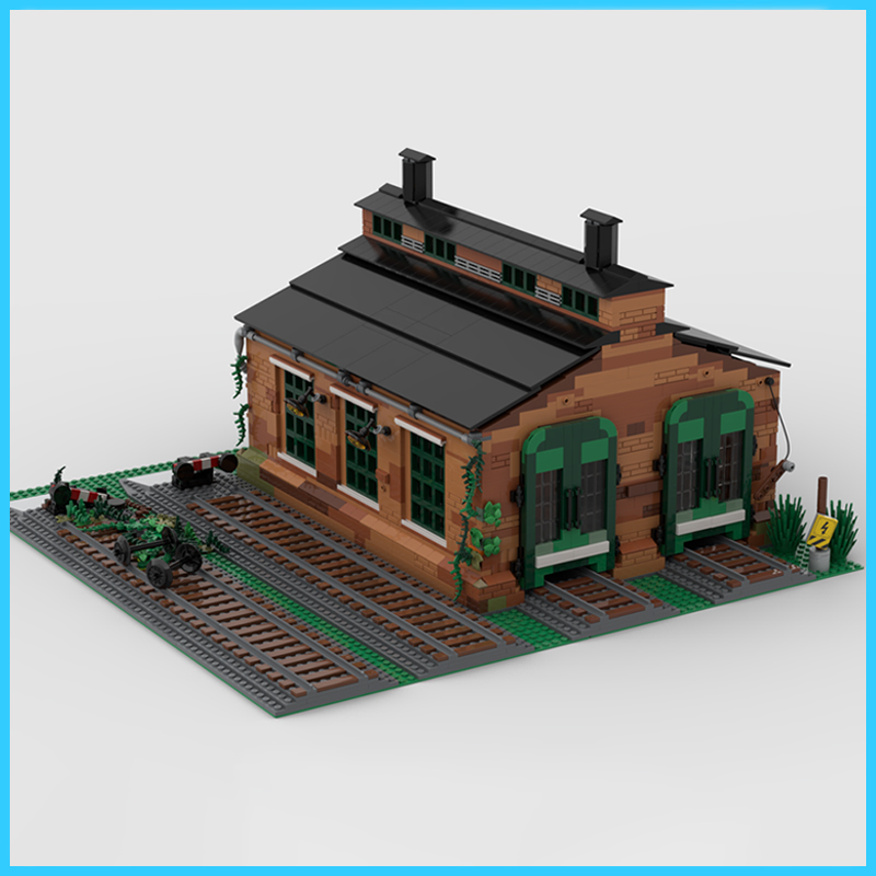 Model Kit Train - MOC Model Arsitektur Gudang Kereta Api