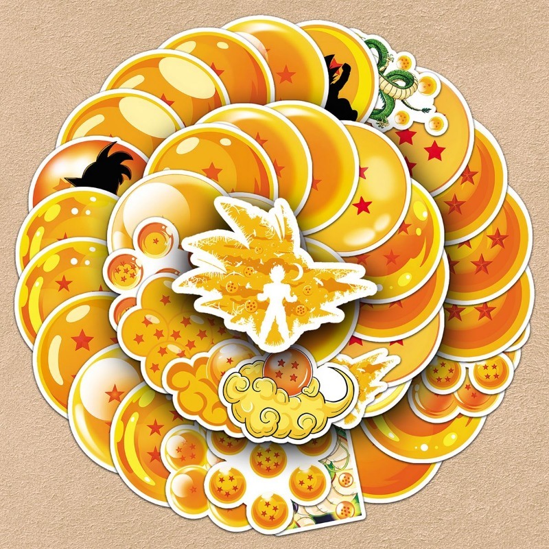 50 Buah Stiker PVC Dragon Ball - Model Kit Dragon Ball ulasan dan harga